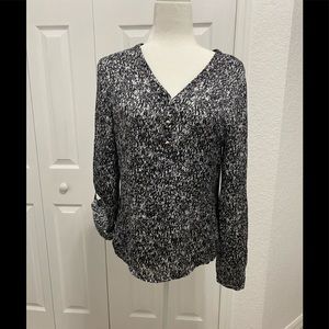 Verve blues gray blouse long sleeve